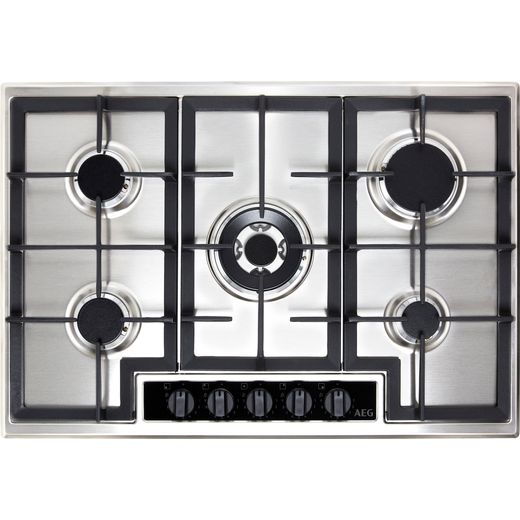 AEG HGB75420YM Built In Gas Hob - Stainless Steel