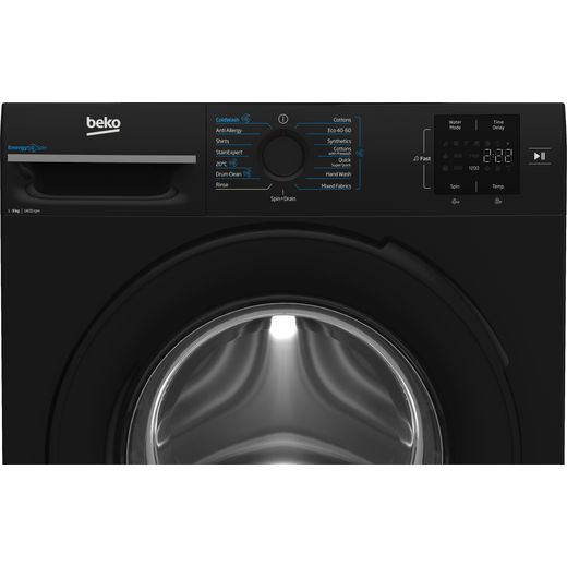 Beko b300 BM3WT3941B 9kg Washing Machine with 1400 rpm - Black - Control panel