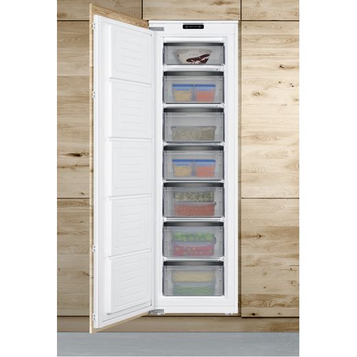 CDA FW991 Integrated 177cm Upright Freezer - lifestyle - front shot door open in kitchen