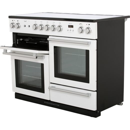 Rangemaster Nexus NEX110EIWH/C 110cm Electric Range Cooker with Induction Hob - White / Chrome