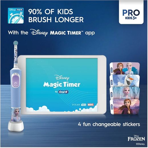 Oral-B Vitality PRO Kids Frozen Electric Toothbrush - Blue - Annotation - Magic timer app