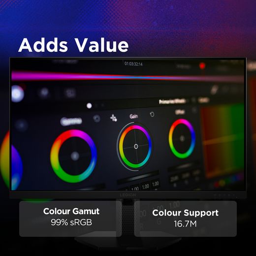 Lenovo Legion 27-10 27" Full HD 240Hz Monitor with NVidia G-Sync - Raven Black - Annotation - Adds values shot