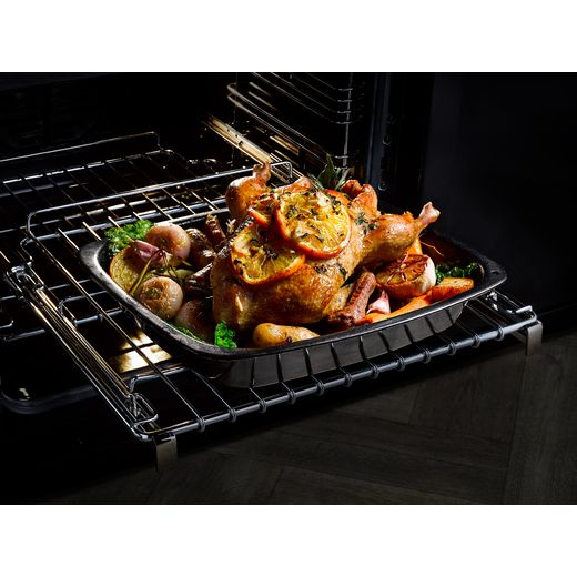Stoves 60cm wide Double Oven Richmond DX MRA 60Ei RTY Mini Range Electric Cooker with Induction Hob - Deep Marine - Roasting chicken