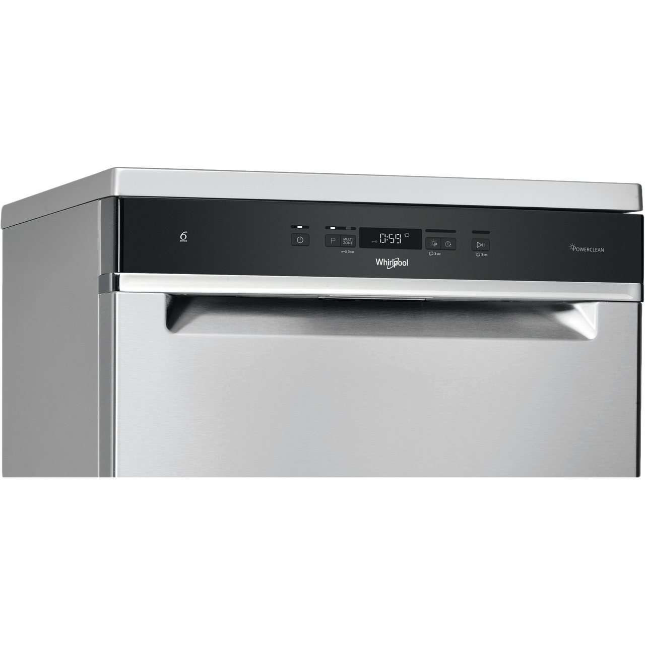 Whirlpool WFC3C33PFXUK D Dishwasher Full Size 60cm 14 Place Stainless