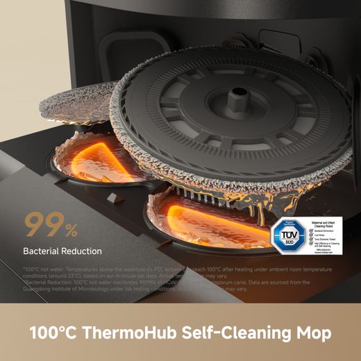 Dreame L50 Ultra AE Robotic Vacuum Cleaner - Black - Annotation - 100°C ThermoHub self cleaning mop