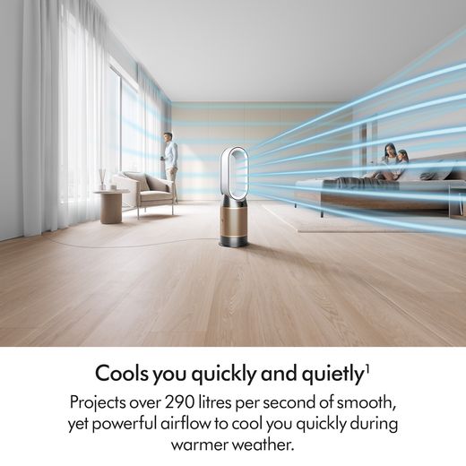 Dyson Hot+Cool HP2 De-Nox Air Purifier - White / Gold - Annotation - Quick and quiet shot