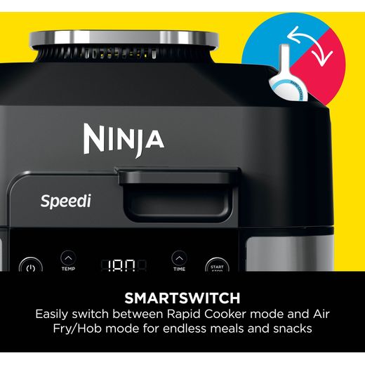 Ninja ON500UK 5.7 Litre Multi Cooker - Black Stainless Steel - Annotation - Smart switch shot