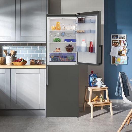 beko harvestfresh cfp3691dvg fridge freezer graphite