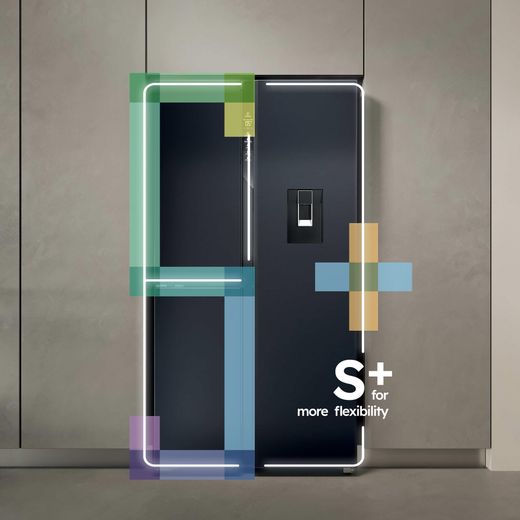 Haier 90 Series 7 SBS+ American Fridge Freezer - Black - Annotation - SBS+