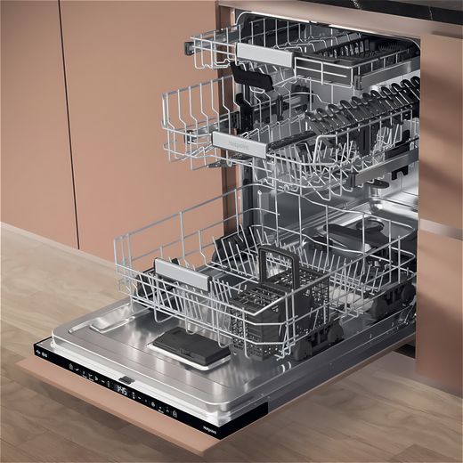 Hotpoint Standard Dishwasher - Stainless Steel - Dishwasher in kitchen shot