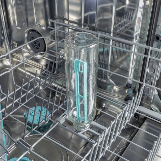 Hisense Integrated Standard Dishwasher - Silver - Bottle in dishwasher shot