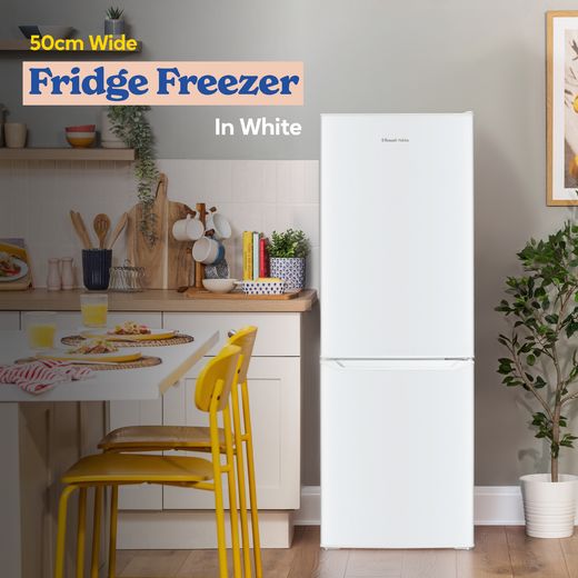 Russell Hobbs RH143FF492E1W 14cm 70/30 Fridge Freezer - White - Annotation - top mounted 