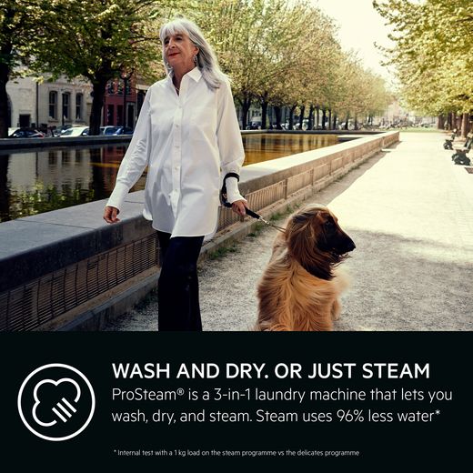 AEG 7000 Series Integrated 8Kg / 4Kg Washer Dryer - White - Annotation - ProSteam