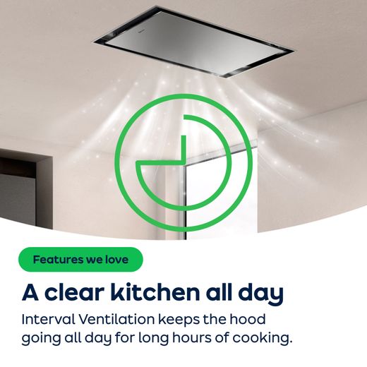 NEFF N50 90 cm Ceiling Cooker Hood - Stainless Steel - Interval Ventilation