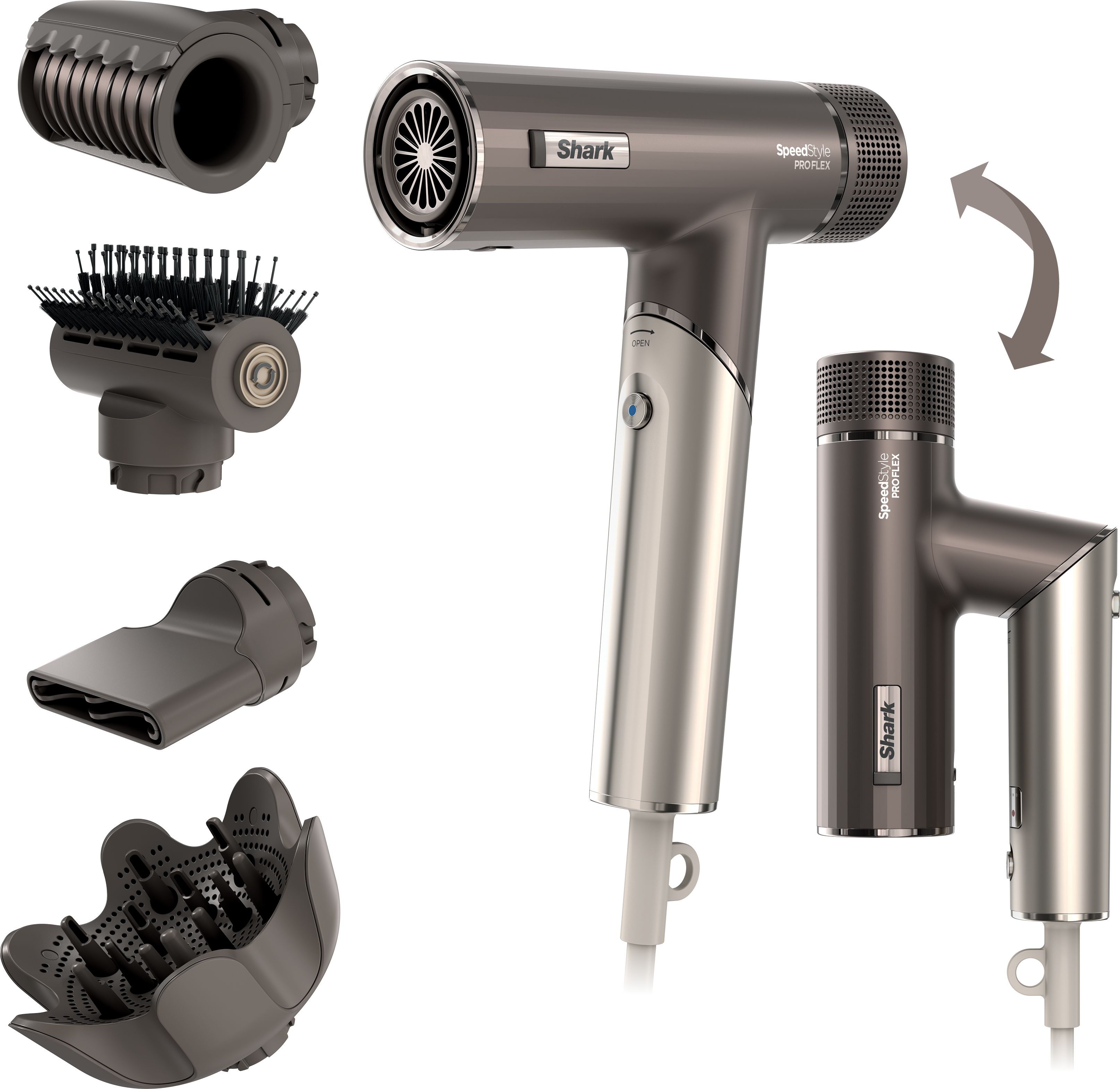 Shark HD542UK Hair Dryer - Silver - 1700W - 2.4m Cord