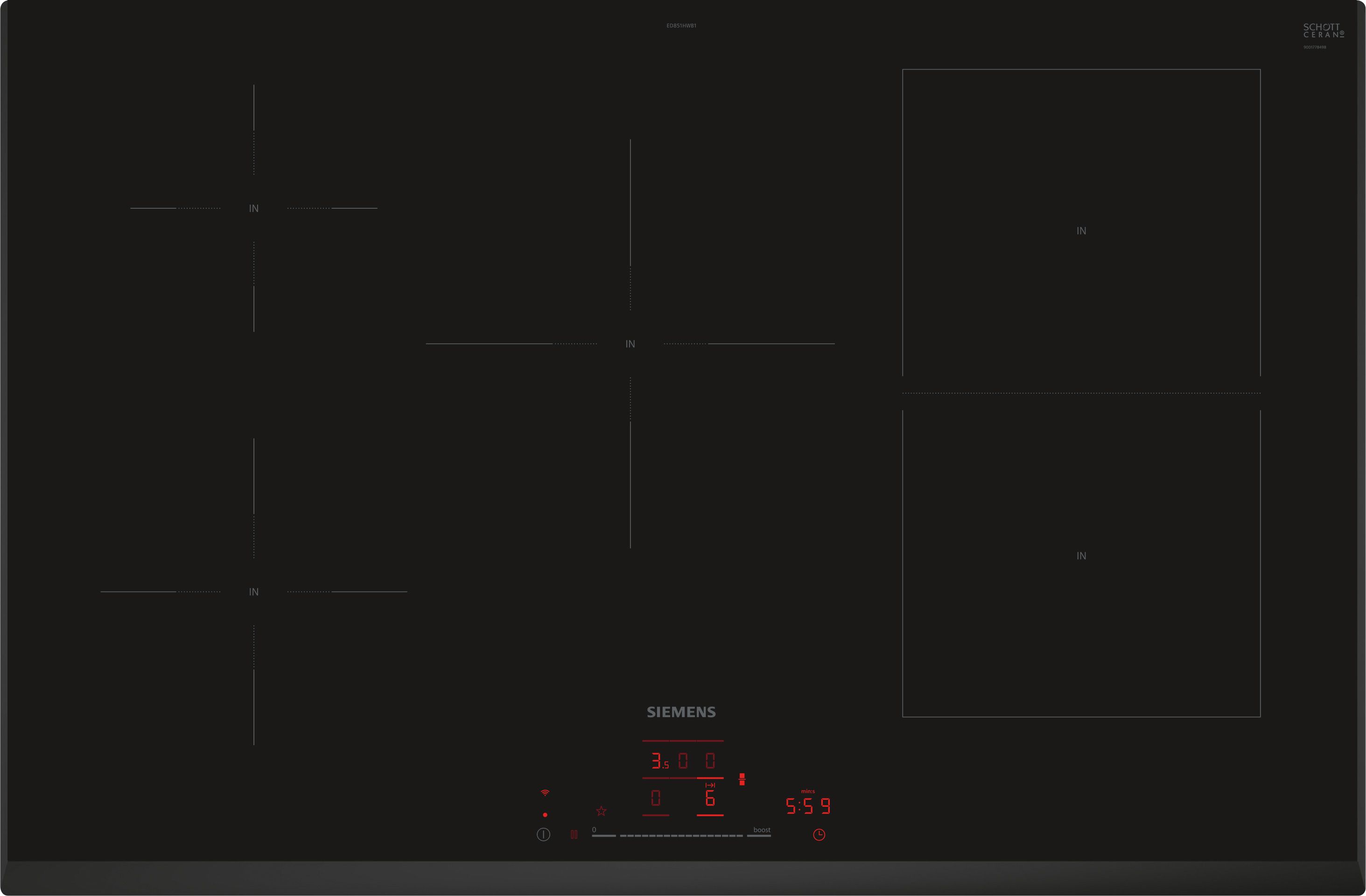 Siemens iQ500 ED851HWB1E 80cm Induction Hob - Black