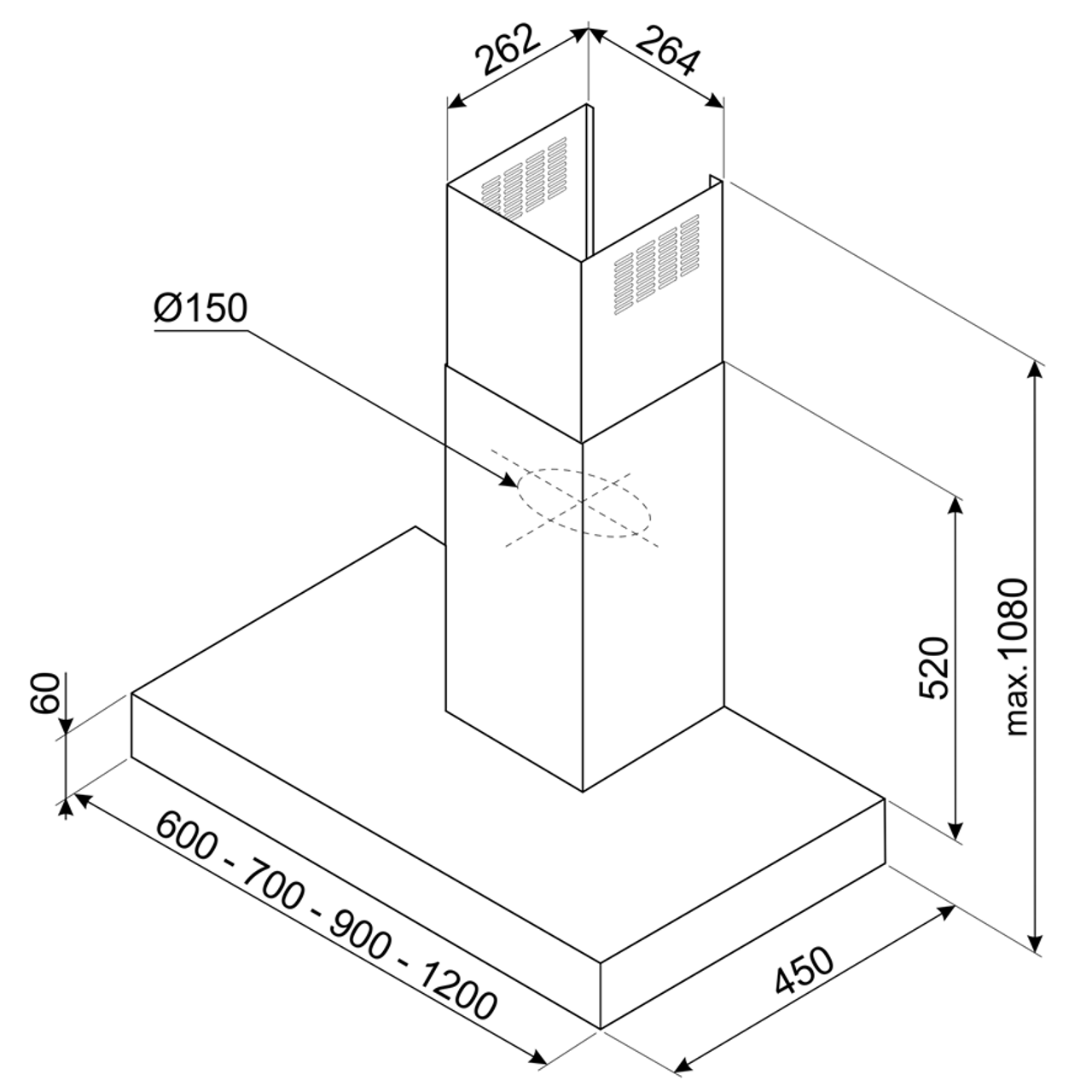 cooker hood width