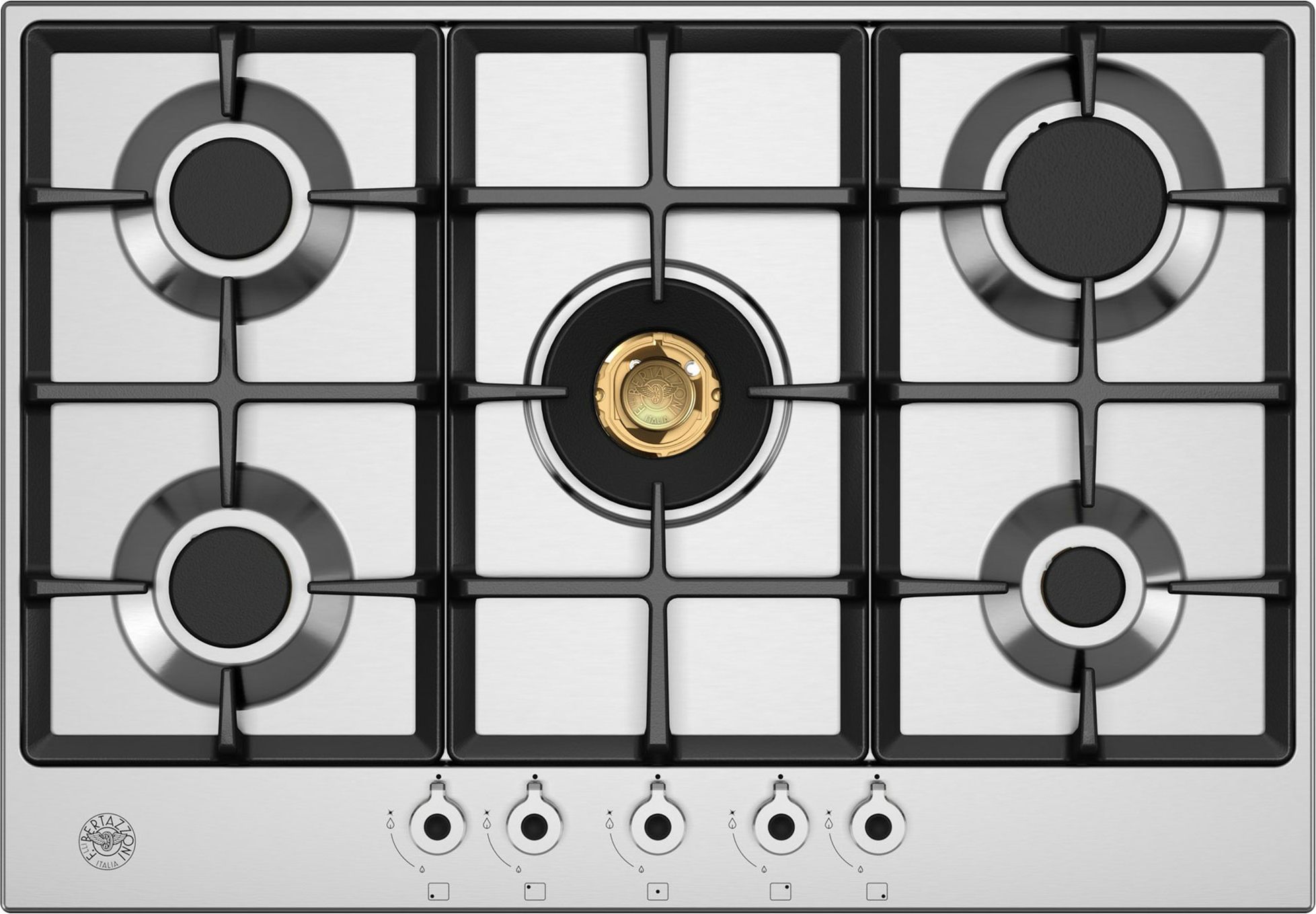 Bertazzoni P755CPROX 75cm 5 Burner Gas Hob - Stainless Steel