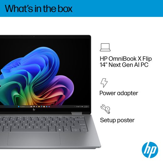 HP 14" Laptop - Intel® Core™ Ultra 7, 1TB SSD, 16 GB RAM - Silver - What's in the box