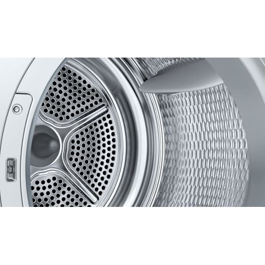 Siemens WTH85225GB 8.0Kg Heat Pump Tumble Dryer - White - Close up drum shot