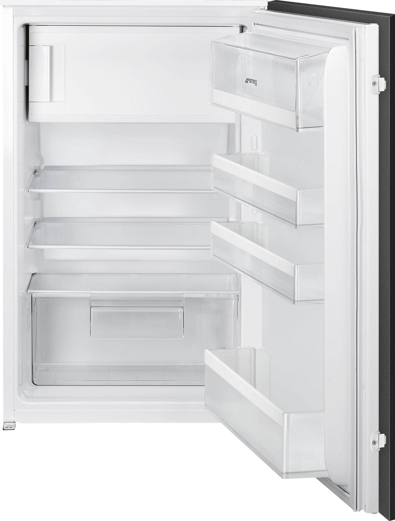 Image of Smeg UKS4C092D Integrated Upright 87cm Fridge with Ice Box - Sliding Door Hinge Kit - White - D Rated, White