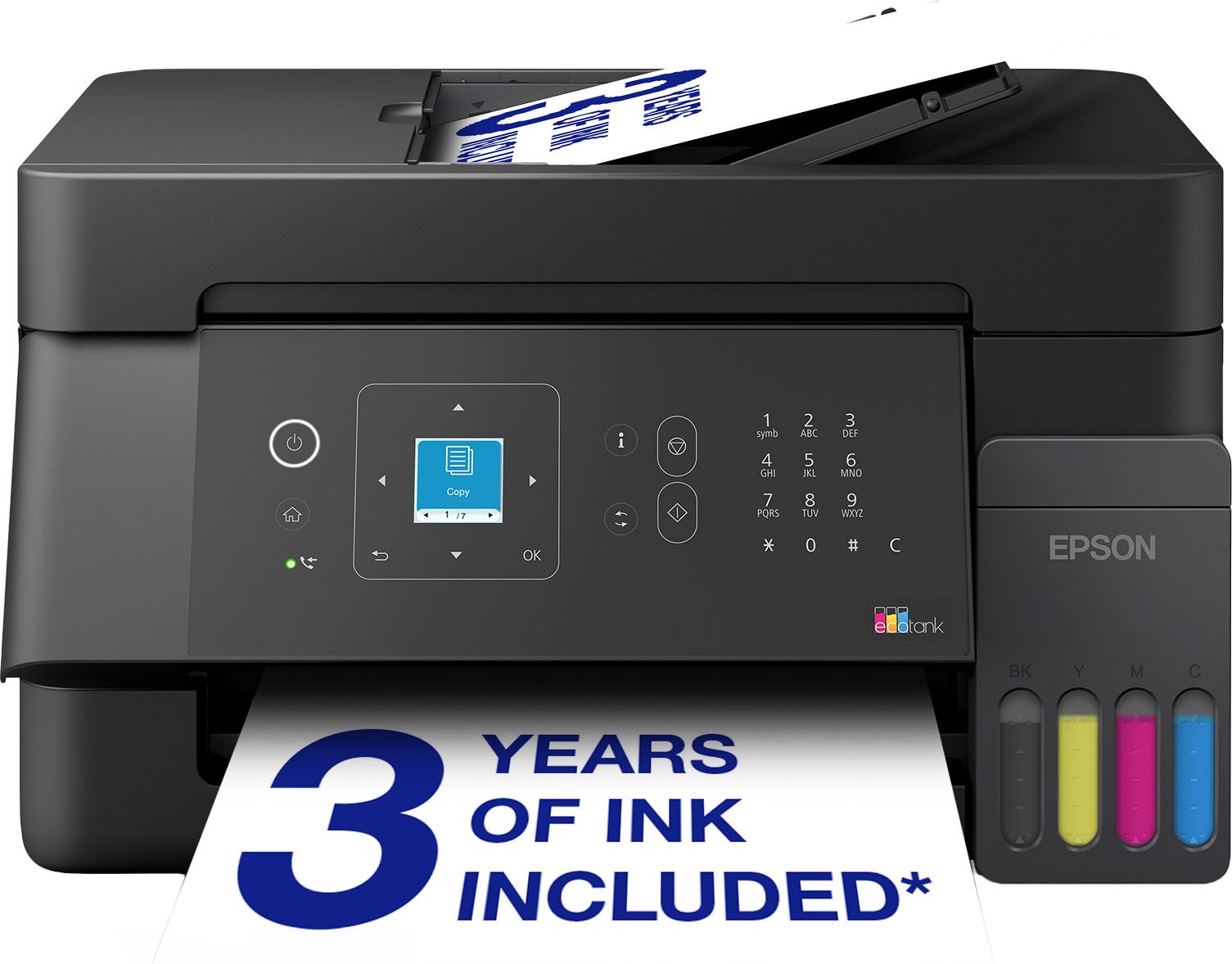 Epson EcoTank ET-4900 A4 Multifunction Wireless Inkjet Printer With Up To 3 Years Of Ink Included Black Black