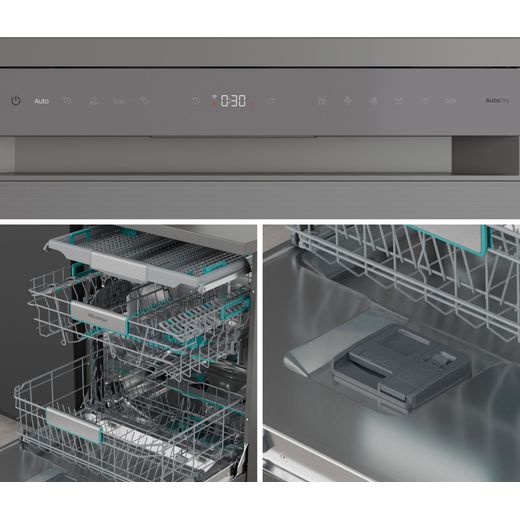 Hisense Standard Dishwasher - Stainless Steel - Close up detail shot