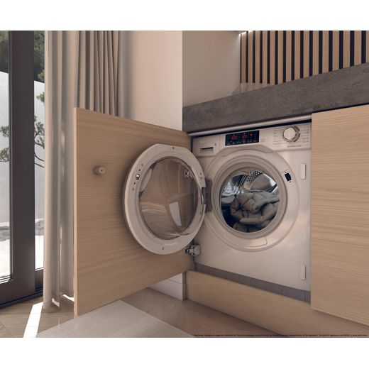 Hoover Integrated 8Kg / 5Kg Washer Dryer - White - Washer dryer in laundry room
