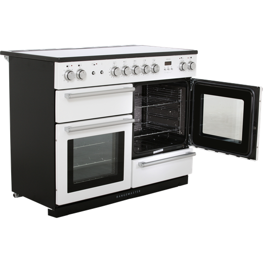 Rangemaster Nexus NEX110EIWH/C 110cm Electric Range Cooker with Induction Hob - White / Chrome