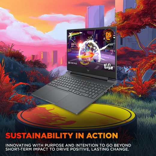 HP Victus Gaming 15-fb3007na 15.6" Laptop - AMD Ryzen™ 7, 512GB SSD, 16 GB RAM - Mica Silver - Annotation - Sustainability in action