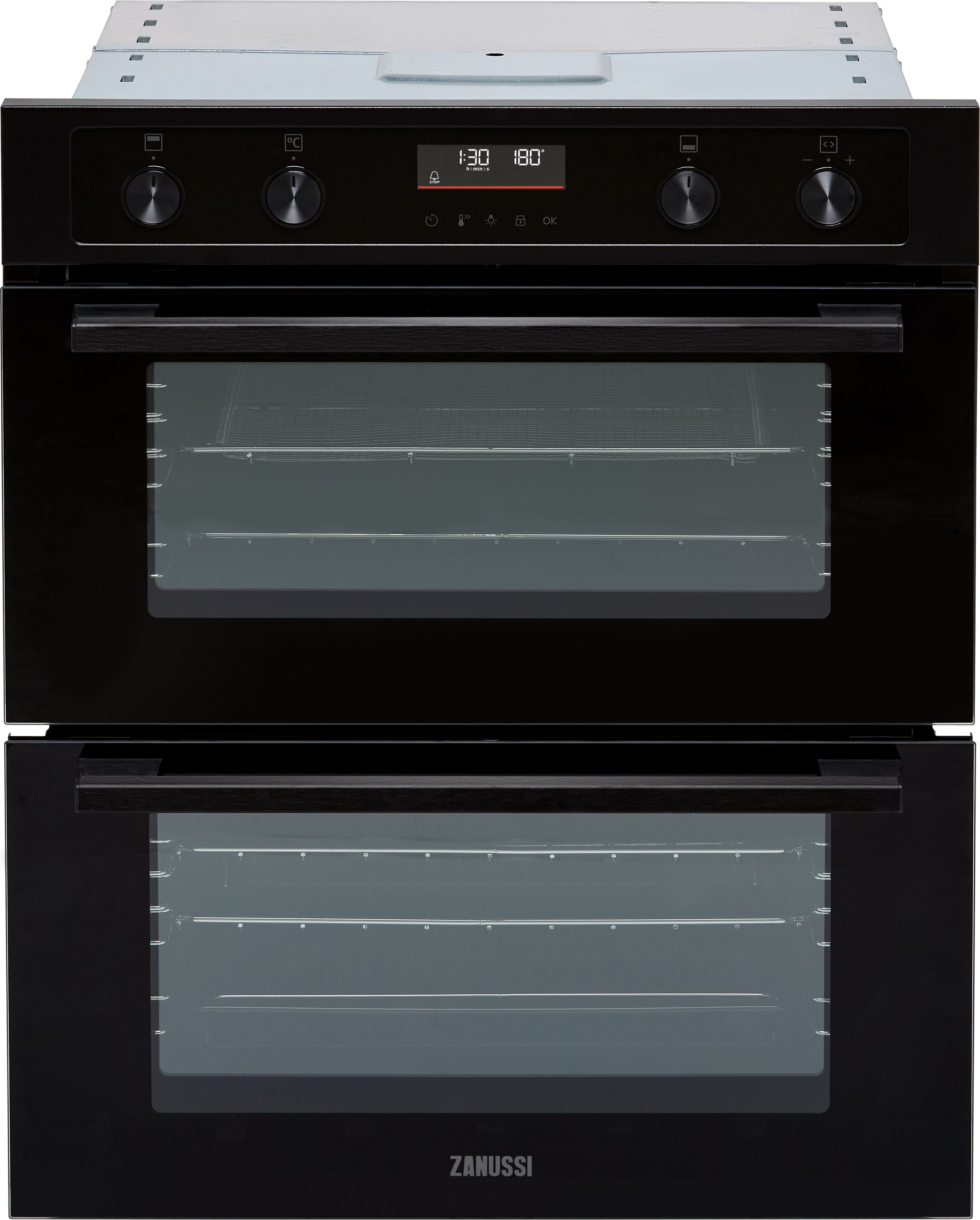 Zanussi Series 40 AirFry ZPCNA7KN Built Under Electric Double Oven - Black - A Rated, Black