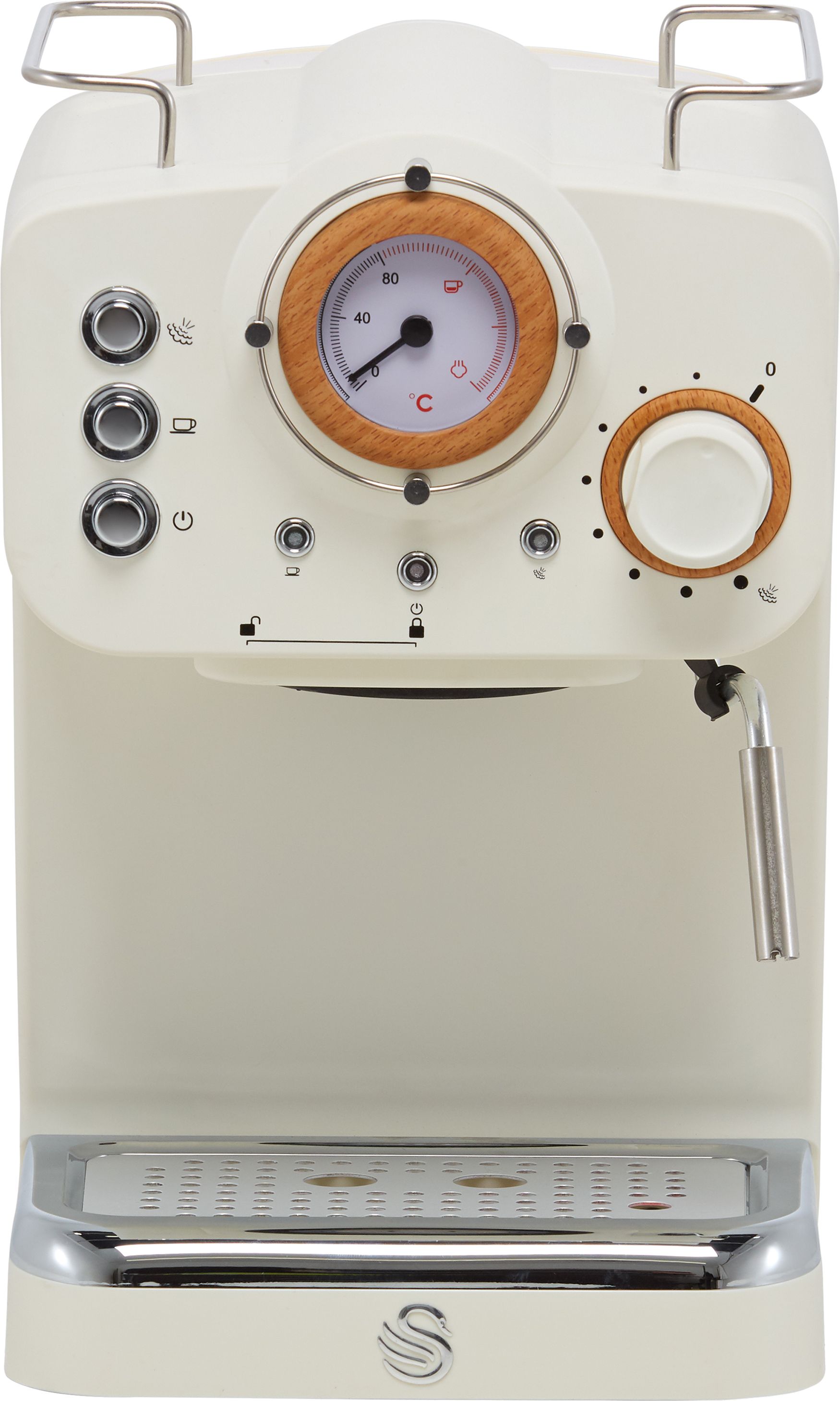 Swan Espresso Coffee Machine - White - 1100W - 1.2L Water Tank