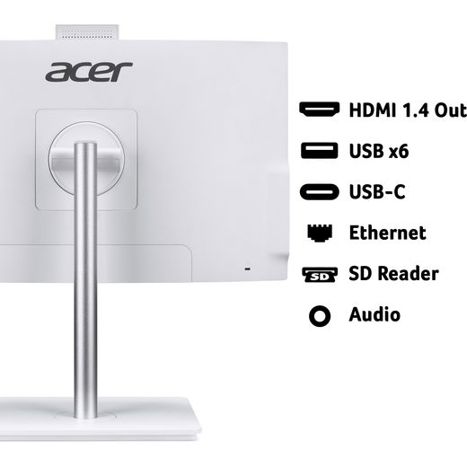 Acer Aspire C24 23.8" All In One - Intel® Core™ 5, 1TB SSD - White - Annotation - Ports