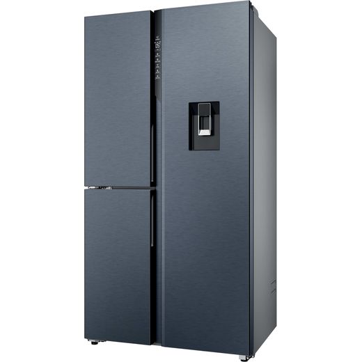Haier Series 7+ American Fridge Freezer - Black - Left perpsective shot