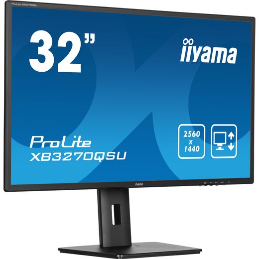 iiyama ProLite XB3270QSU-B1 32" WQHD 100Hz Monitor - Black - Right perspective shot