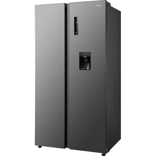 Midea American Fridge Freezer - Stainless Steel - Left perspective shot
