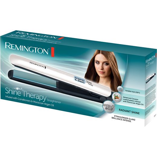 Remington S8500 Hair Straighteners - White / Blue - Box shot
