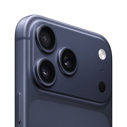 Apple iPhone 17 Pro Max 512GB in Deep Blue - Close up camera shot