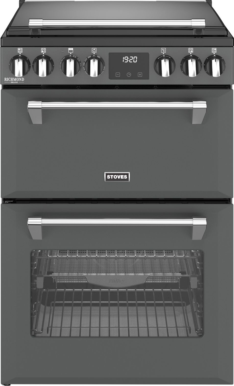 Stoves Richmond 60cm 2 Oven Electric Cooker with Induction Hob - Anthracite - 70L Main Oven