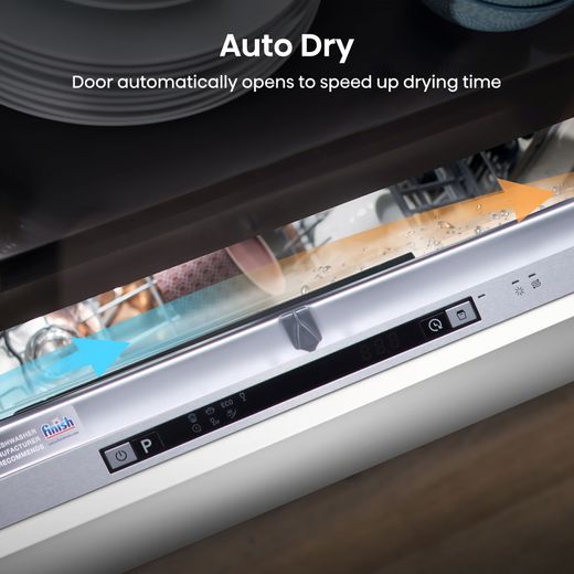 Hisense Fully Integrated Standard Dishwasher - Silver - Annotation - Auto dry