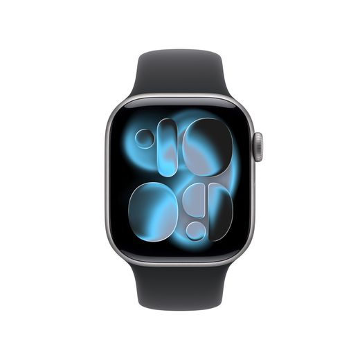 Apple in Black Sport Band - Front shot