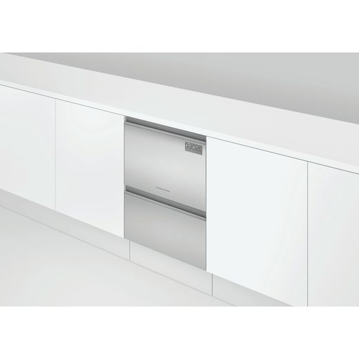 Dishwasher DishDrawer™ Double, 12 Place Settings, Stainless Steel, Recessed handle, External Control / Display, WiFi, compatible with SmartHQ App - Dishwasher in kitchen shot