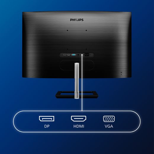 Philips 31.5" Full HD 75Hz Curved Monitor with FreeSync™ - Black - Annotation - Port shot