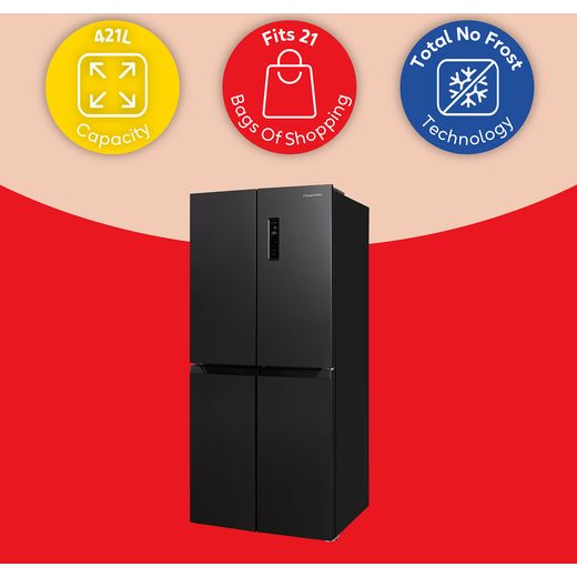Russell Hobbs American Fridge Freezer - Black Steel - Annotation - feature shot