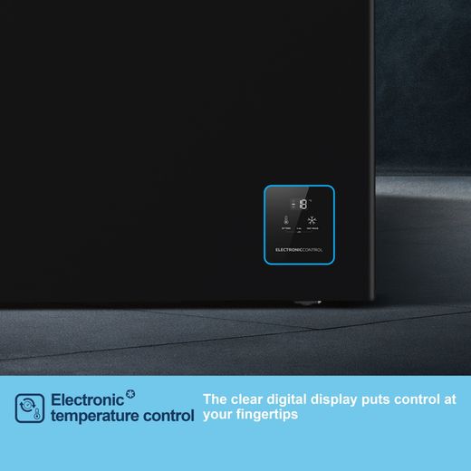 Fridgemaster MCF200EB Chest Freezer - Black - Annotation - Electronic temperature control
