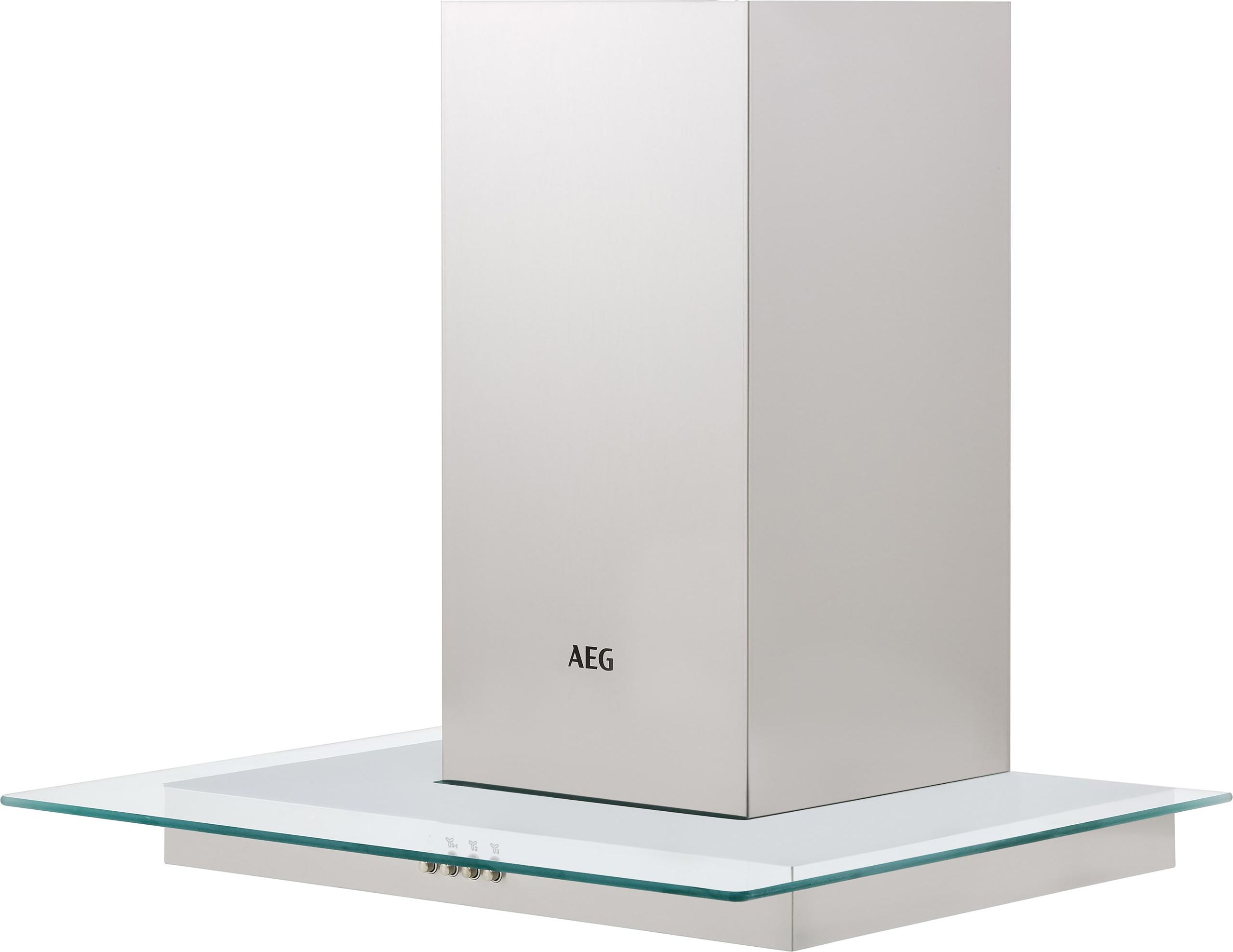 Image of AEG DTB3652M 60cm Chimney Cooker Hood - Stainless Steel / Glass, Stainless Steel