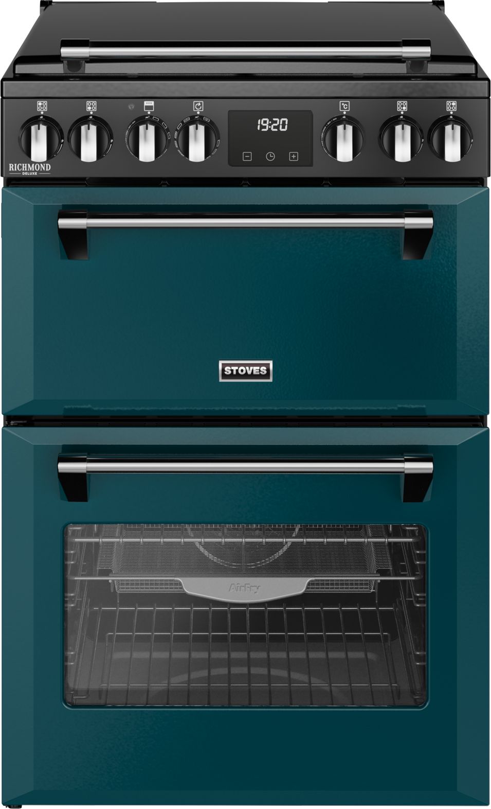 Stoves Dual Fuel Cooker - 60cm - 4 Zone Gas Hob - Multifunctional Main Oven - Green - TrueTemp™