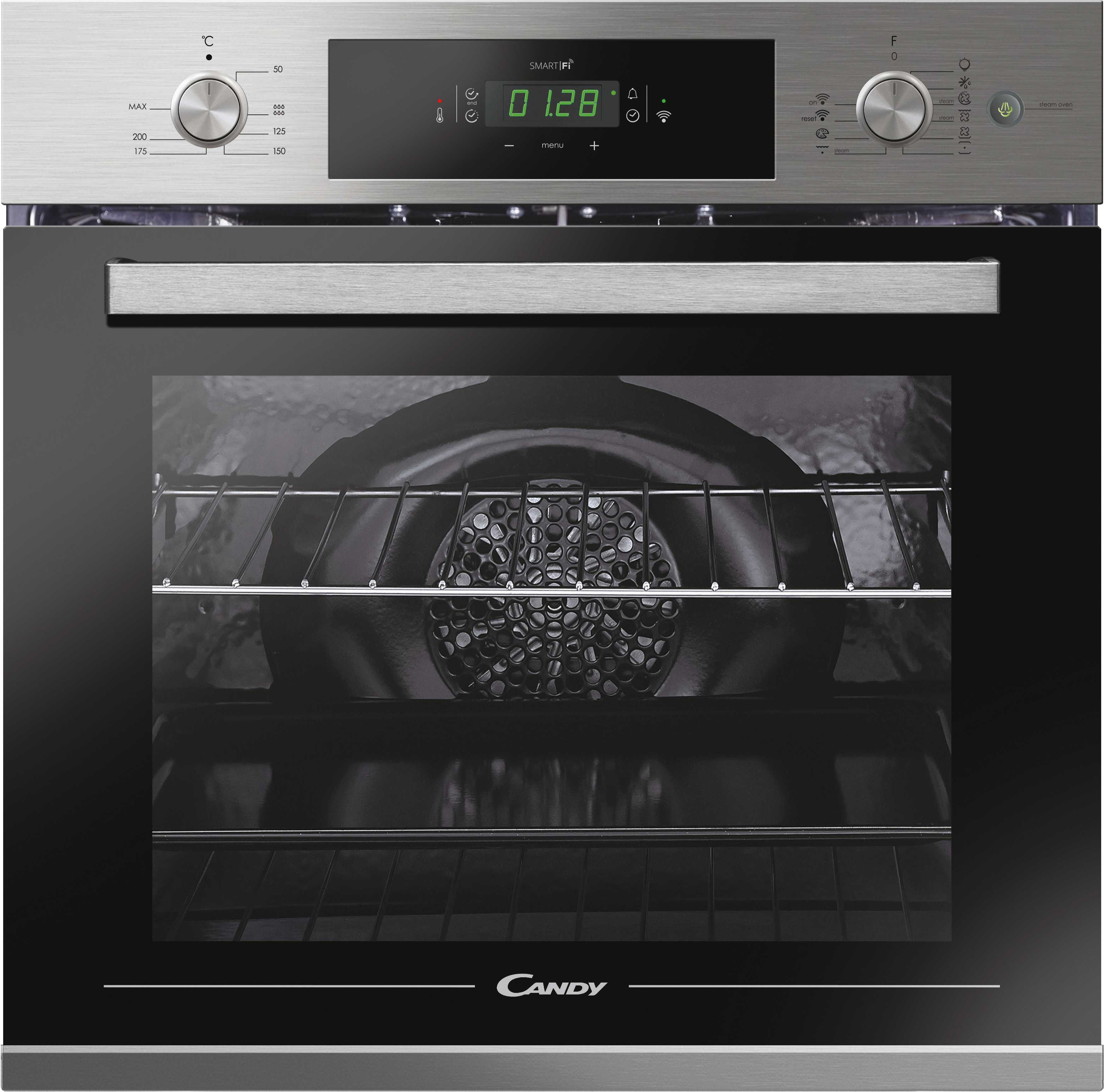 Candy Smart Steam FCTS815XL WIFI Built In Electric Single Oven - Stainless Steel - A Rated, Stainless Steel
