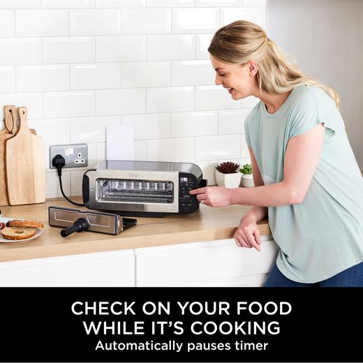 Ninja Foodi 3-in-1 Toaster, Grill & Panini Press 2 Slice Toaster - Black - Annotation - Check food