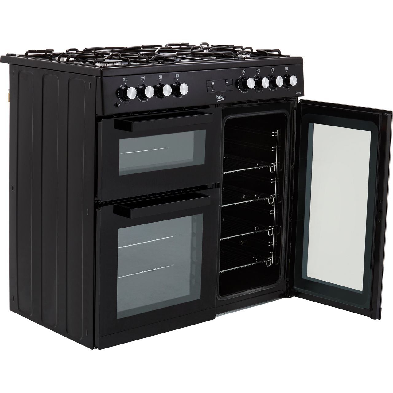 Beko KDVF90K 90cm 5 Burners A/A Dual Fuel Range Cooker Black New